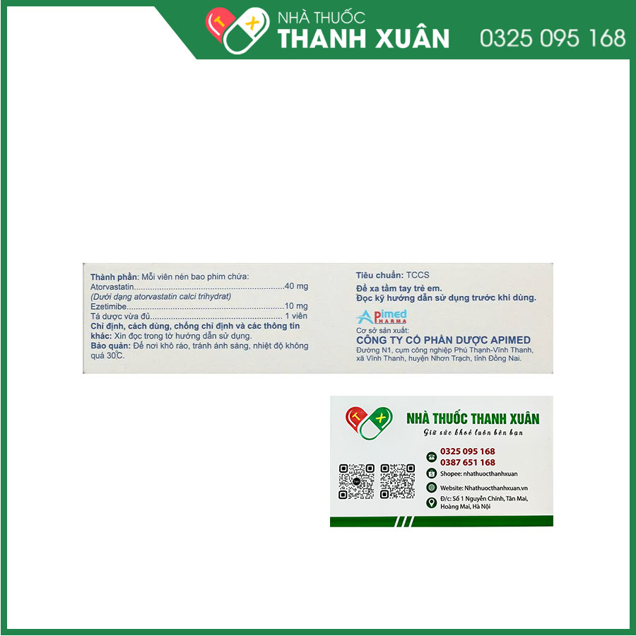 Atorpa-E 40/10 thuốc phòng ngừa bệnh tim mạch và tăng cholesterol máu